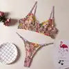 Floral Embroidered Lace Lingerie Set