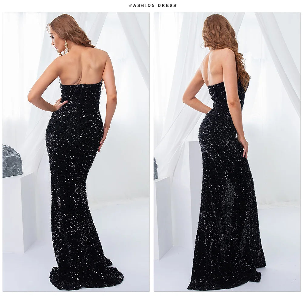 Sexy Slit Leg Paded Backless dress