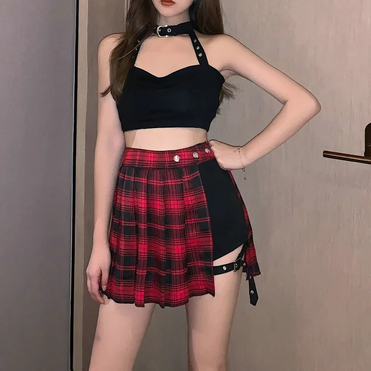 Pleated Girls Gothic Half Skirts