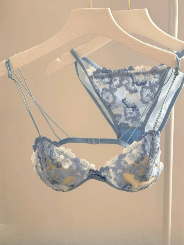 Elegant Hollow Out Lace Bra & Panty Set