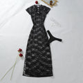 Sheer Lace Maxi Dress Set