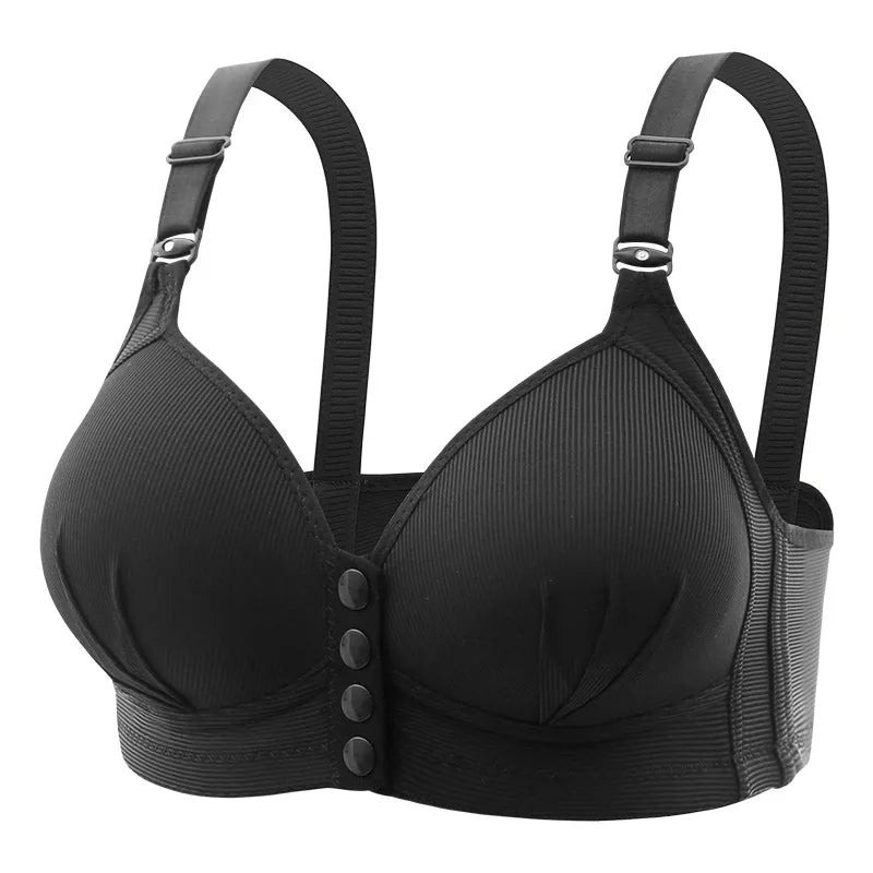 Front-Closure Wire-Free Gathered Bra