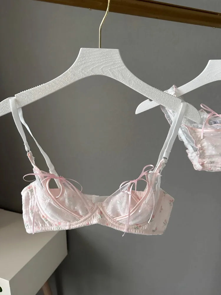 YUQI Kawaii Lace Bralette Set