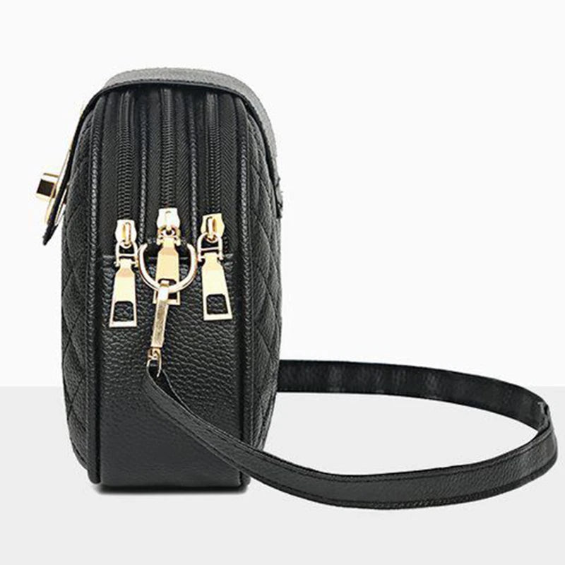 Daily Wear Rhombus Stitch Leather Shoulder Bag Detachable Strap, Elegant Small Bag for Women Casual Street Matching