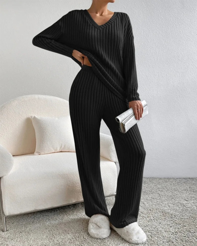 Loungewear Casual Solid Color Outfit