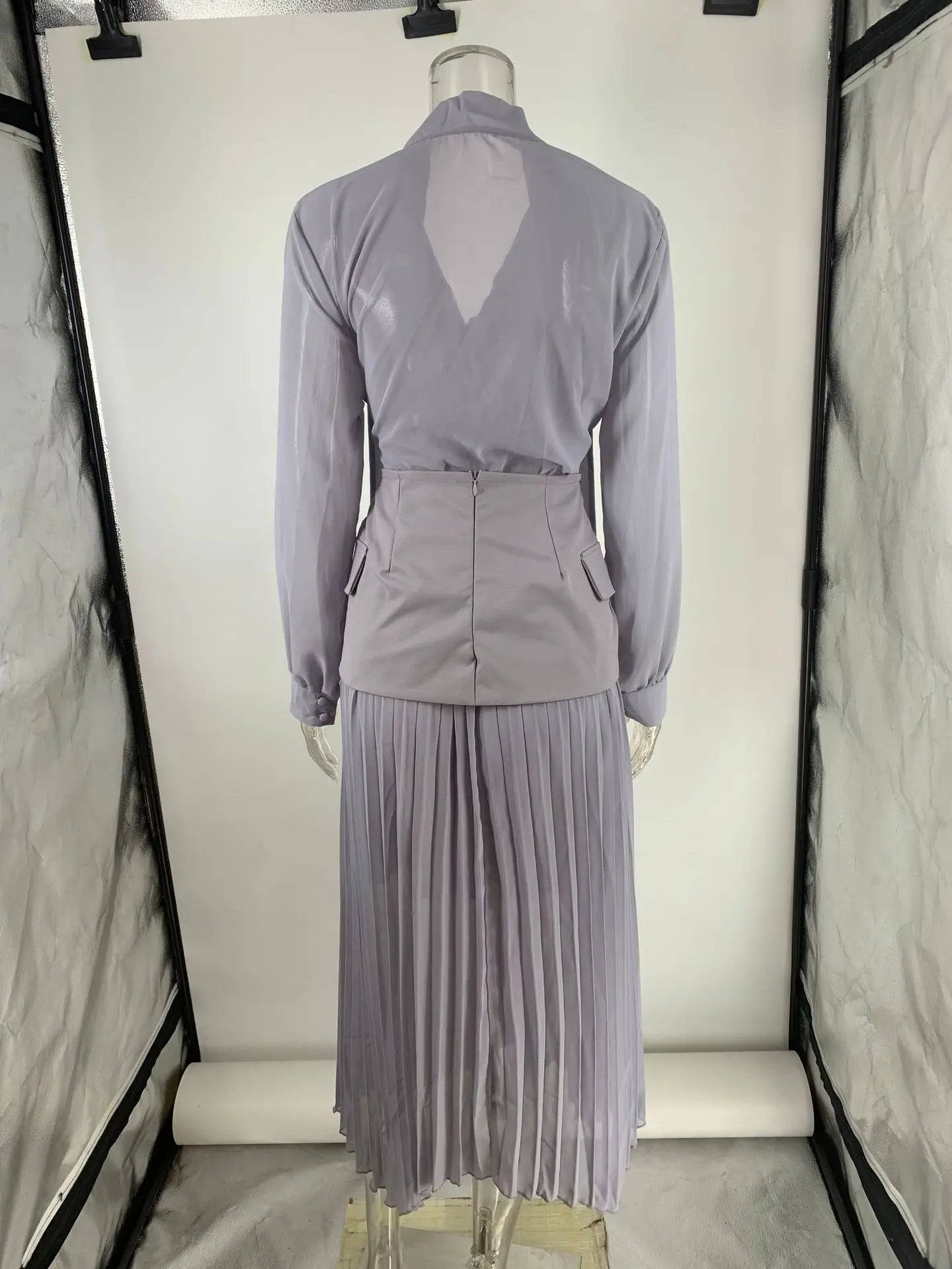 Chiffon Commute Skirts Two Piece Sets