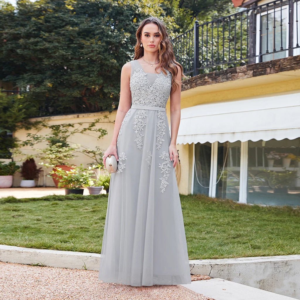 Slim A-Line Maxi Dress