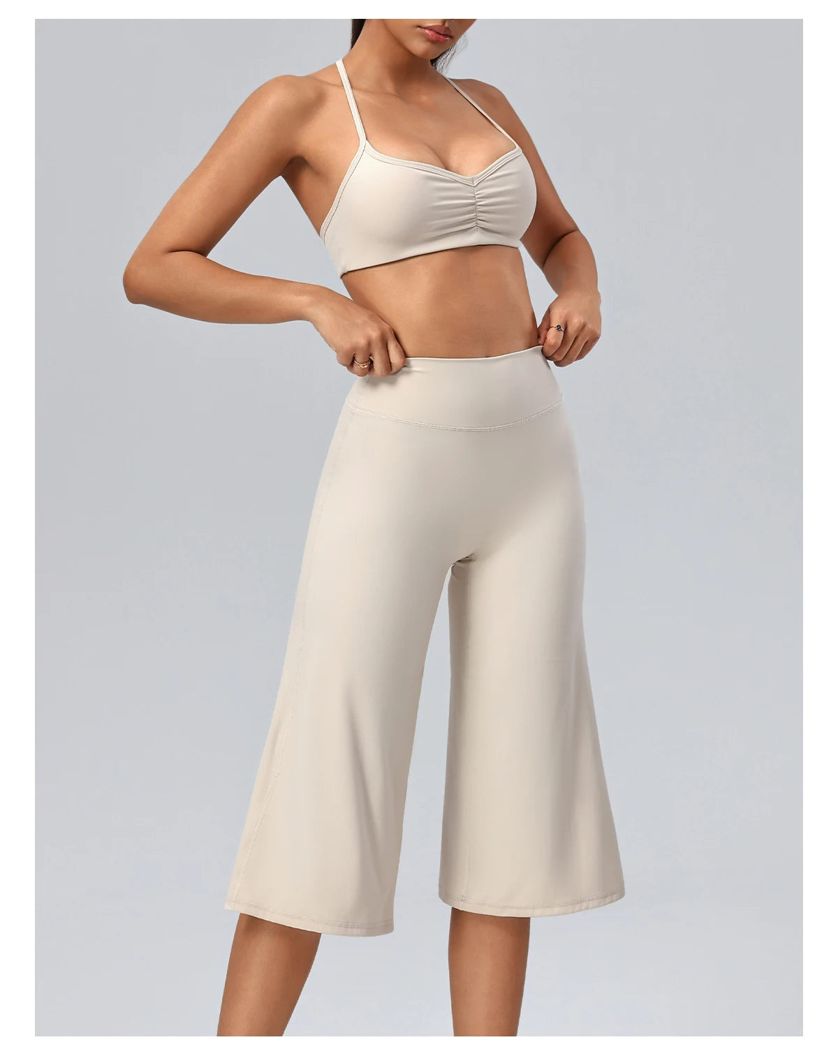 V-Neck Ruched Front Sports Bra