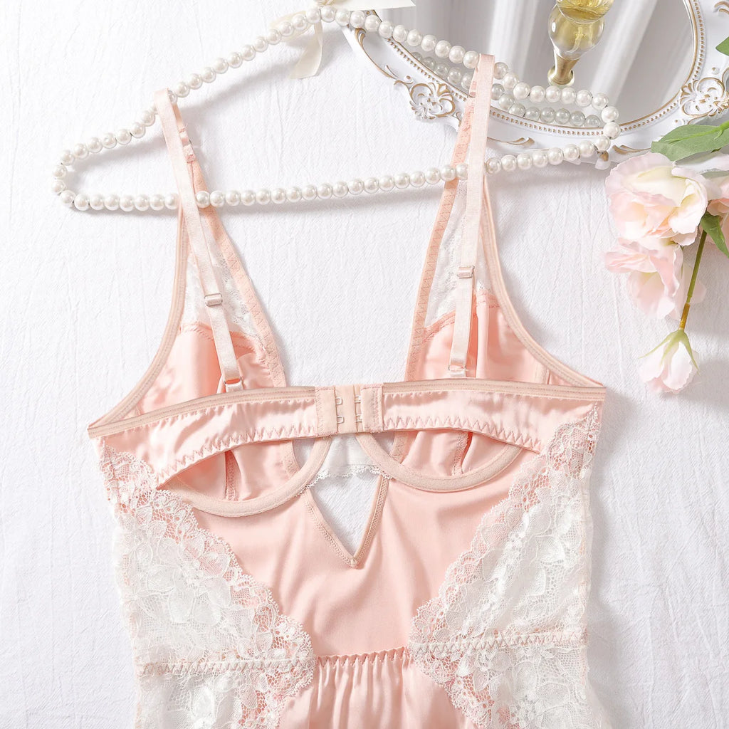 Satin Lace Slip Dress