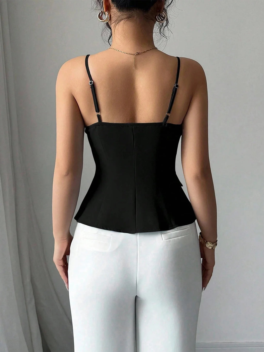 Asymmetric Button-Front Cami