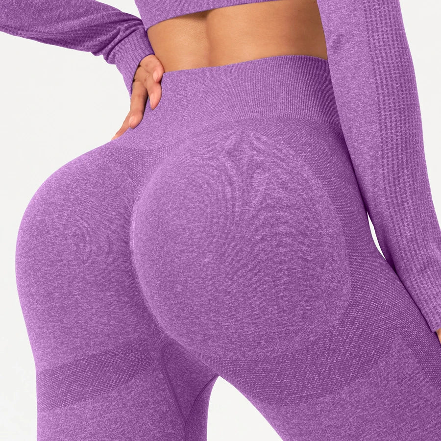 2 pcs/set Long Sleeve Yoga Leggings Set