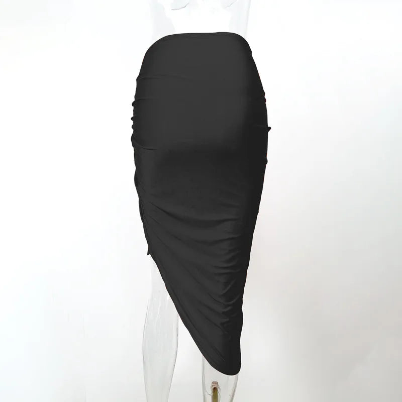 Asymmetrical Shirring Skirt