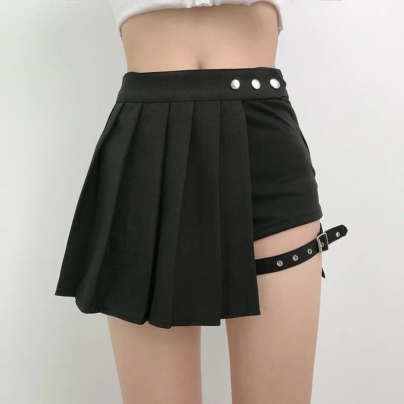 Pleated Girls Gothic Half Skirts
