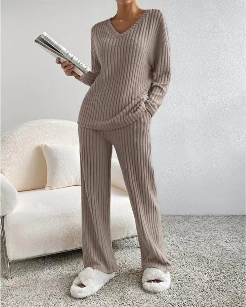 Loungewear Casual Solid Color Outfit