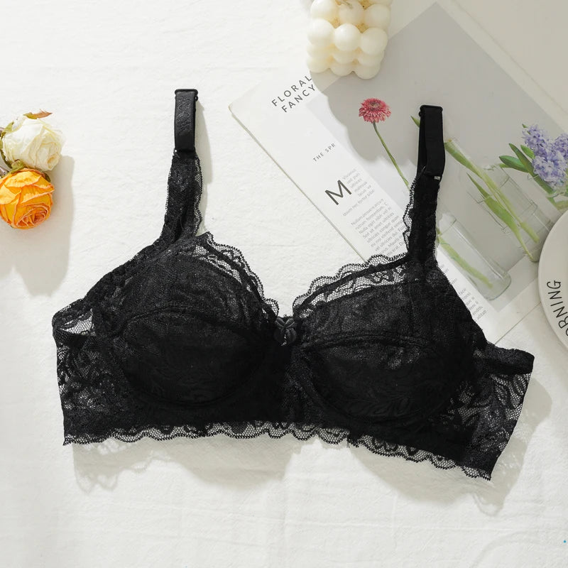 Plus Size Lace Deep-V Push-Up Bralette
