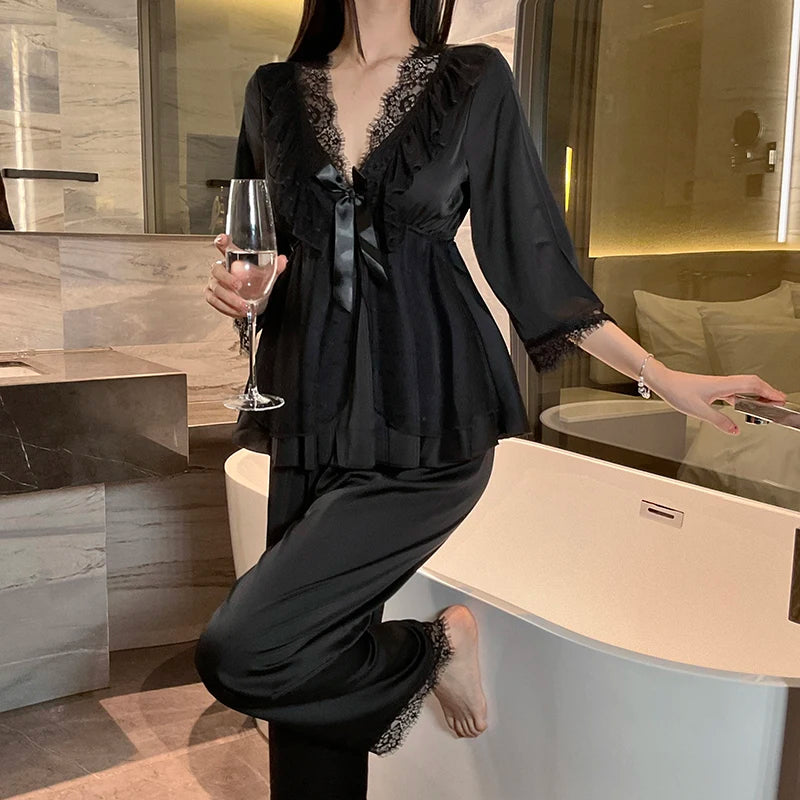 lace lace satin home sleepwear