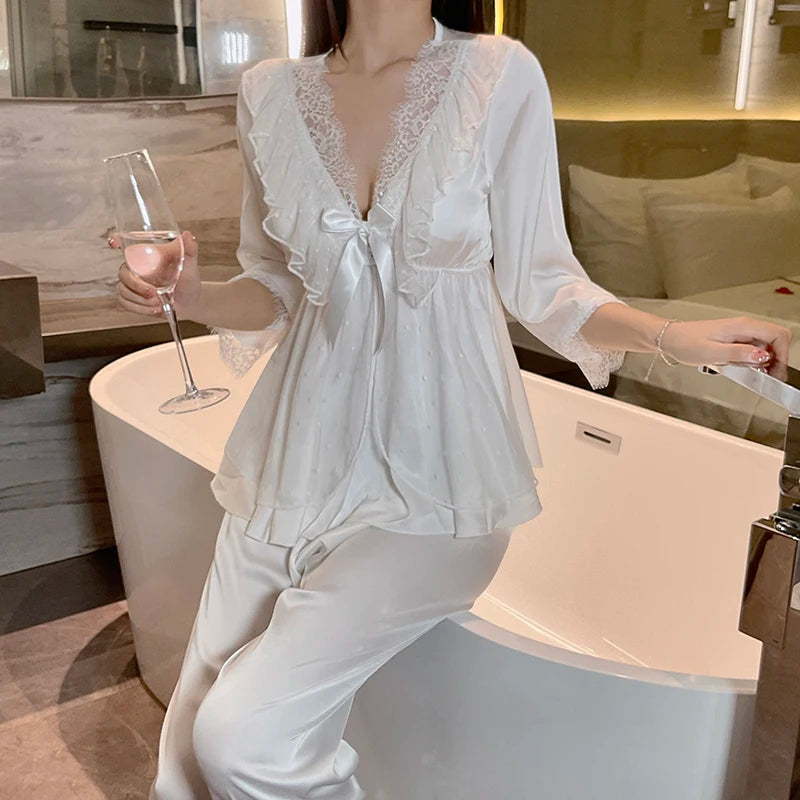 lace lace satin home sleepwear
