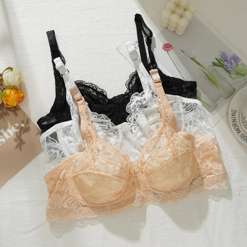 Plus Size Lace Deep-V Push-Up Bralette