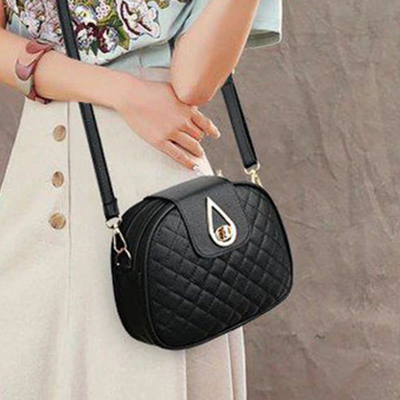 Daily Wear Rhombus Stitch Leather Shoulder Bag Detachable Strap, Elegant Small Bag for Women Casual Street Matching