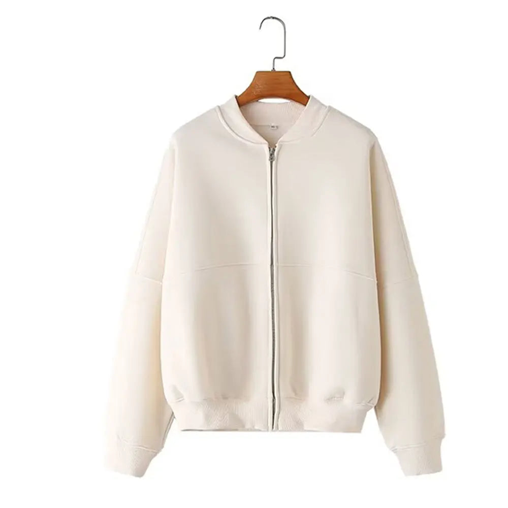 Zip Bomber Jacket+High Waist Lace Up Pants Street Wear