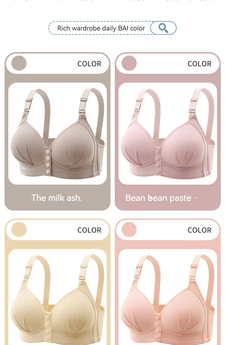 Front-Closure Wire-Free Gathered Bra