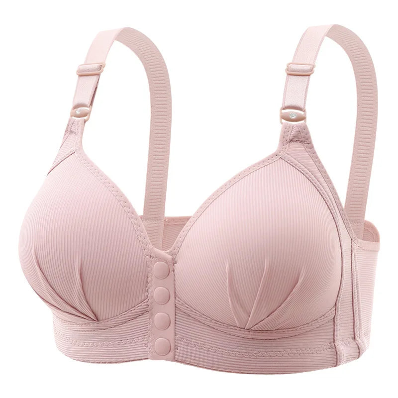 Front-Closure Wire-Free Gathered Bra