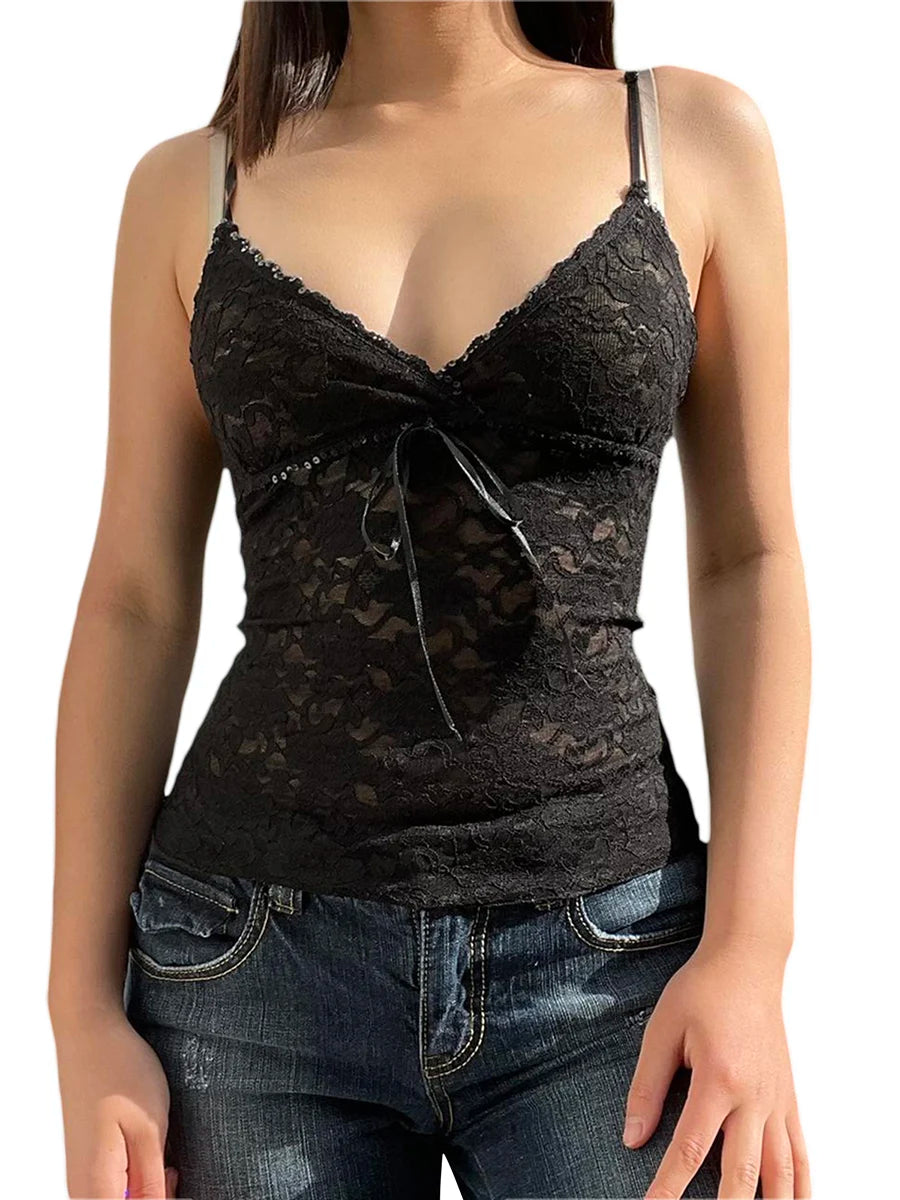 Y2K Lace-Trim Camisole