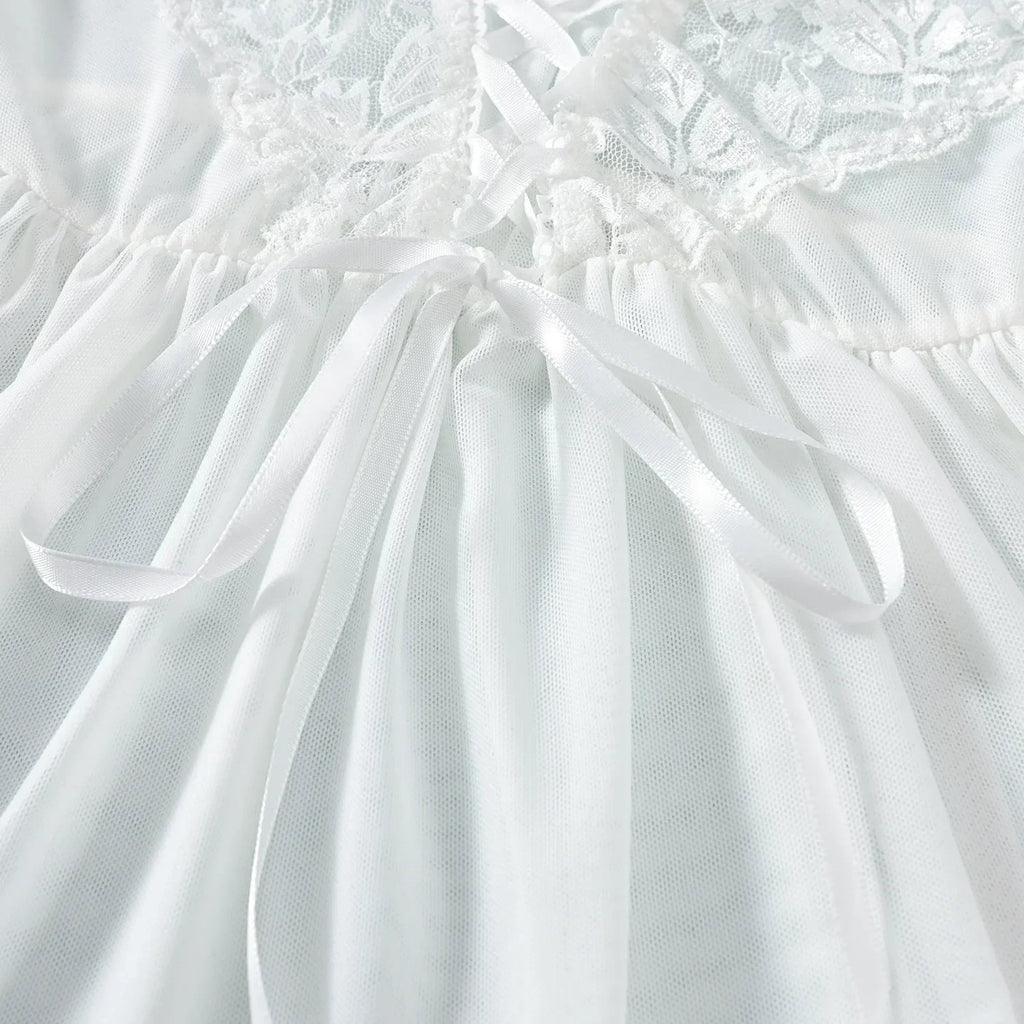 Lace Bow Chemise Babydoll Nightgown