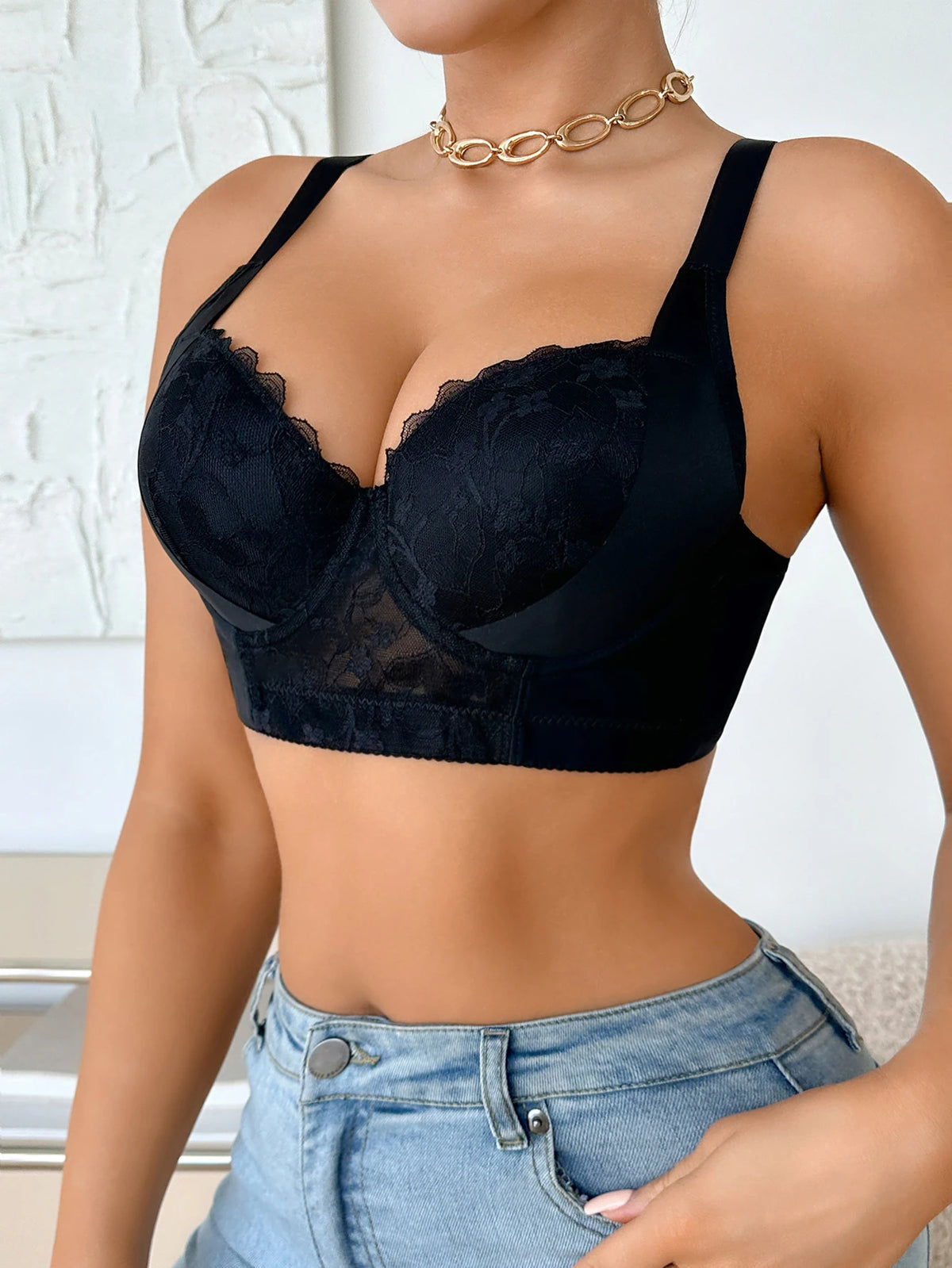Lace Underwire Push-Up Bra