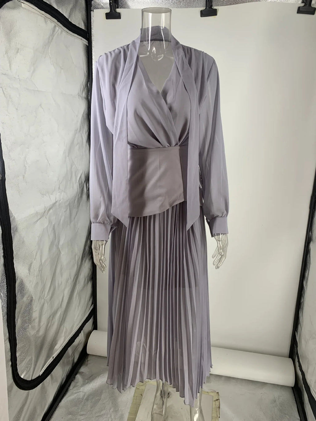 Chiffon Commute Skirts Two Piece Sets