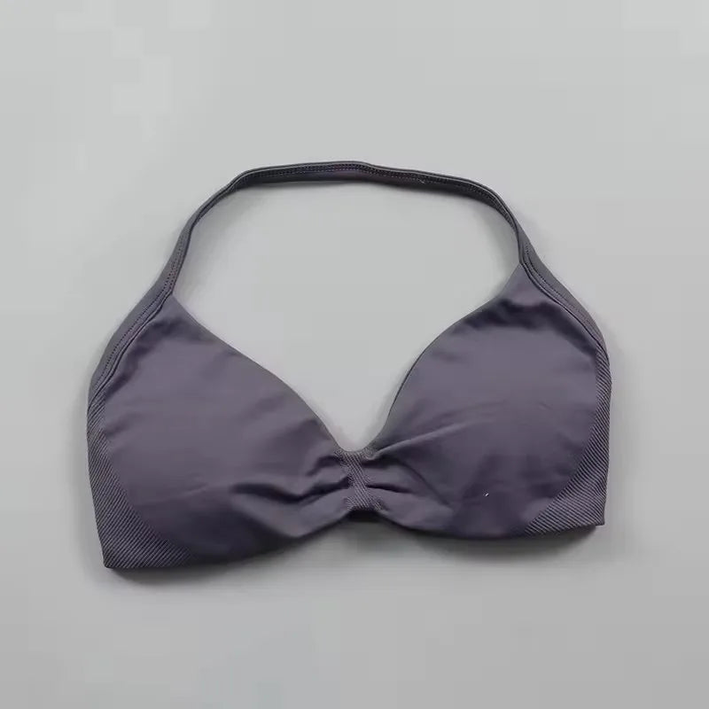 Strappy Halterneck Open-Back Sports Bra