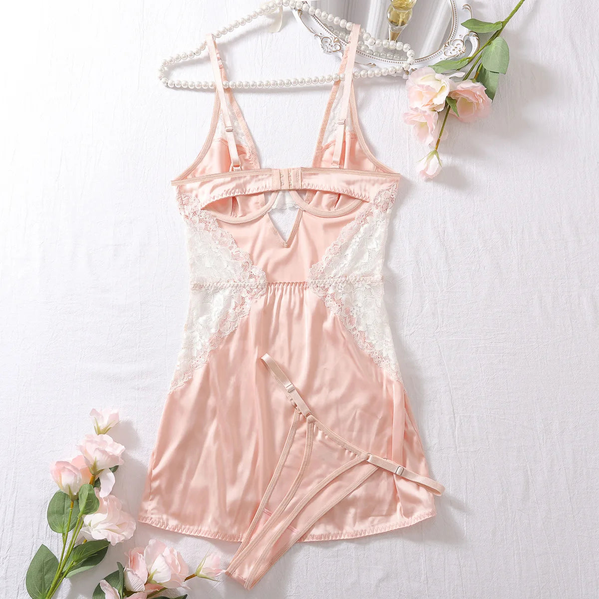 Satin Lace Slip Dress