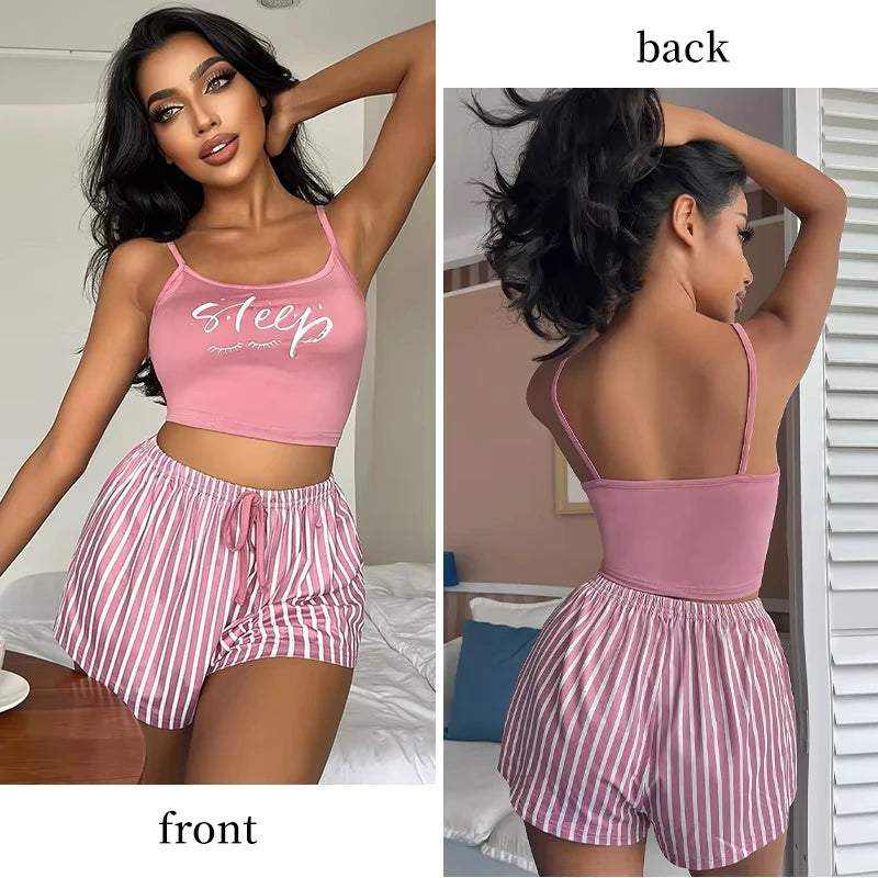 Letter Print Pajama Set