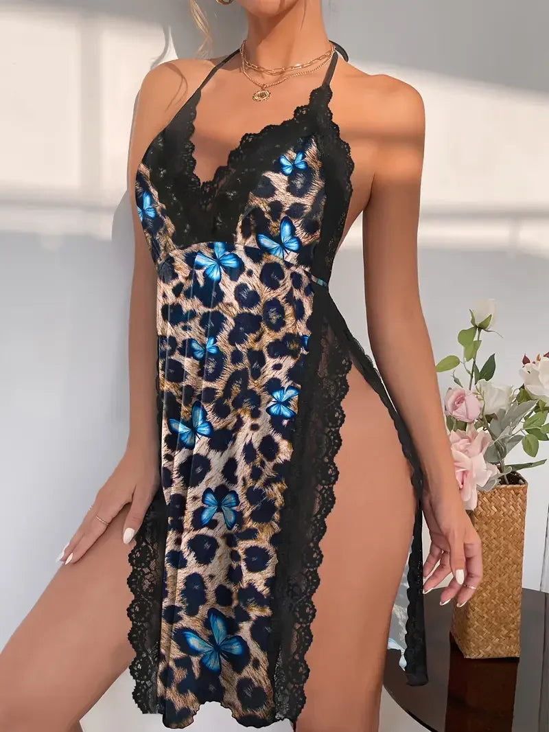 Leopard Butterfly Chemise Nightgown