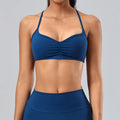 V-Neck Ruched Front Sports Bra