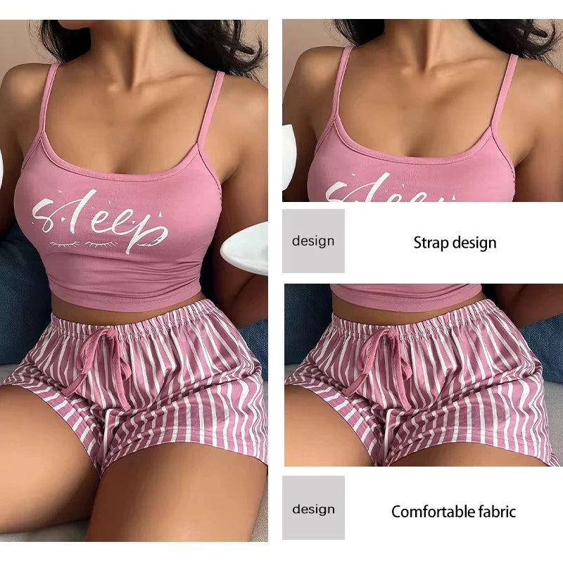 Letter Print Pajama Set