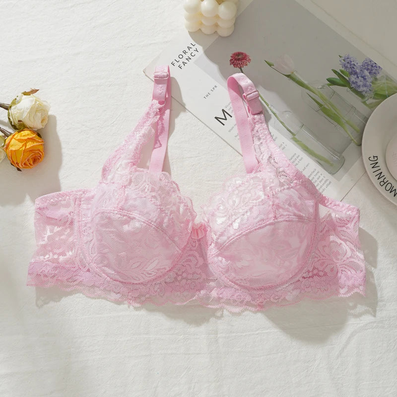 Plus Size Lace Deep-V Push-Up Bralette