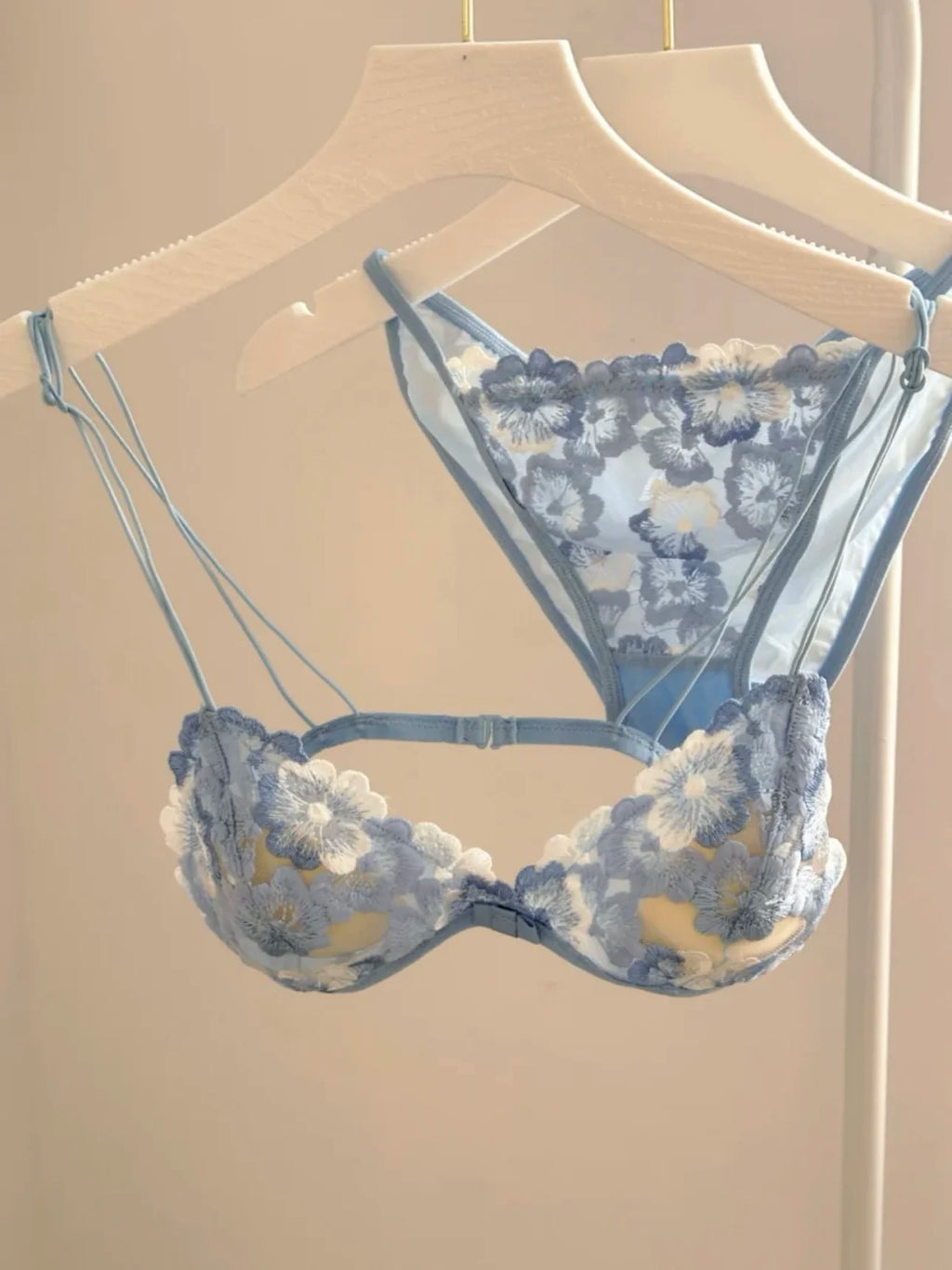 Elegant Hollow Out Lace Bra & Panty Set