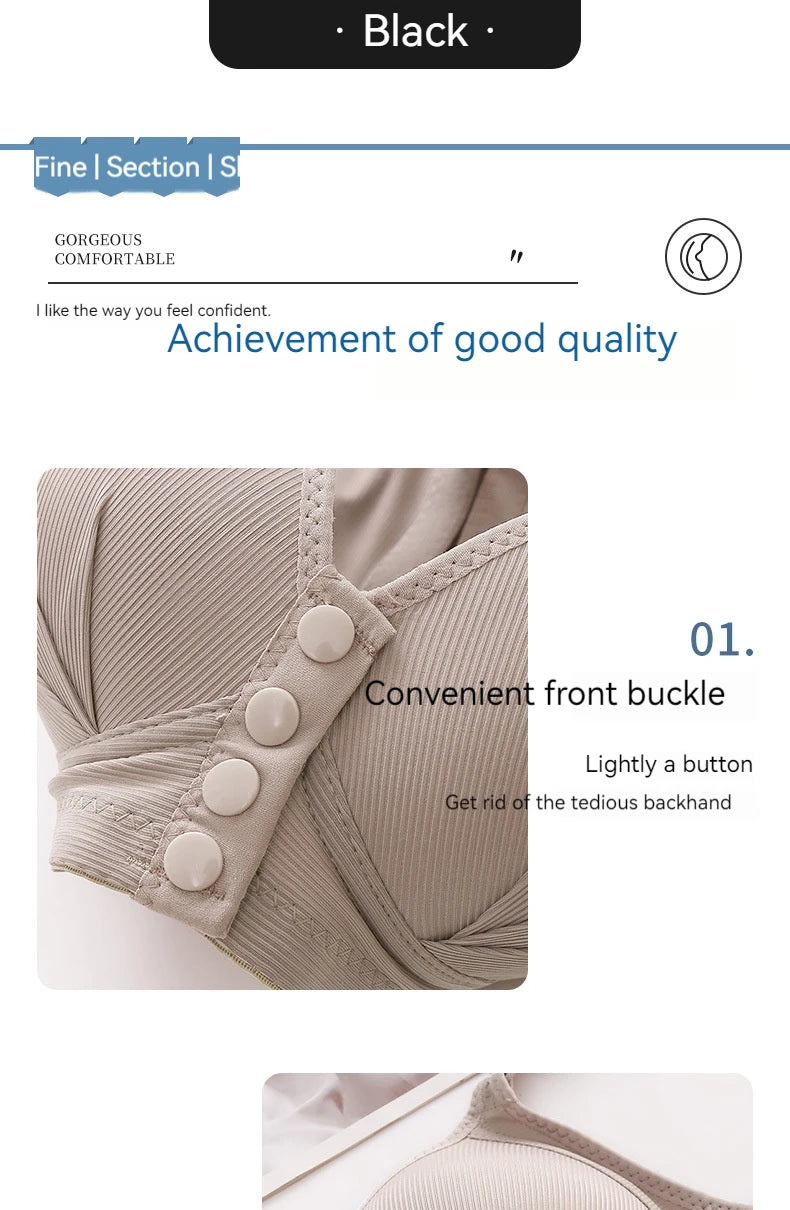 Front-Closure Wire-Free Gathered Bra