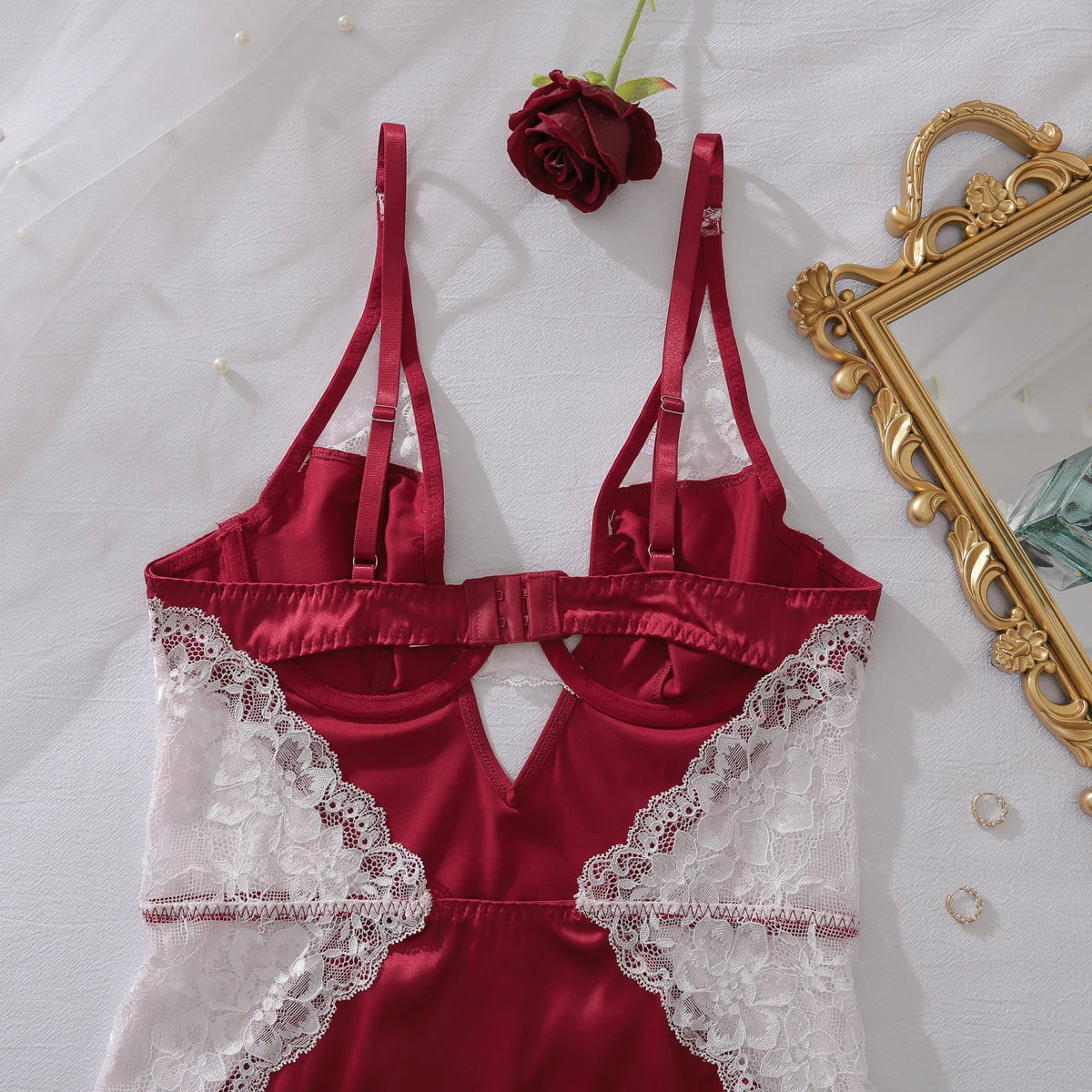 Satin Lace Slip Dress