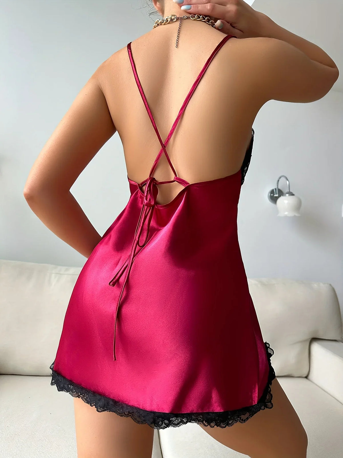 Silky Open-Back Lounge Set