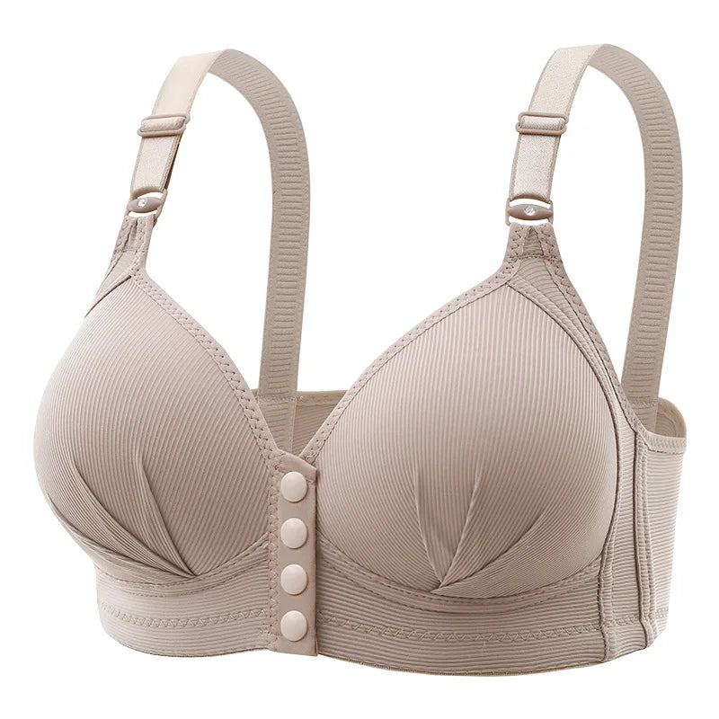 Front-Closure Wire-Free Gathered Bra