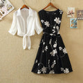 A sleeveless, knee-length A-line dress