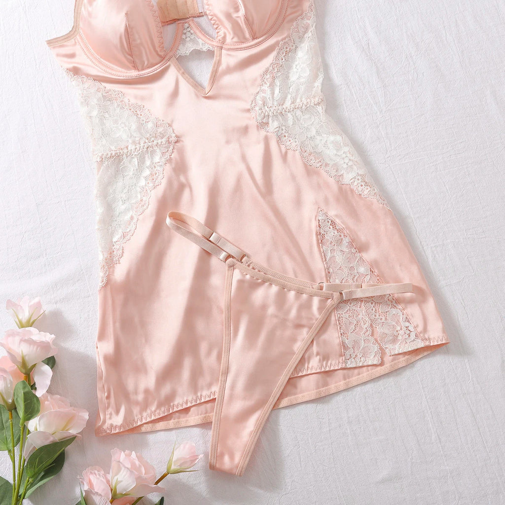 Satin Lace Slip Dress