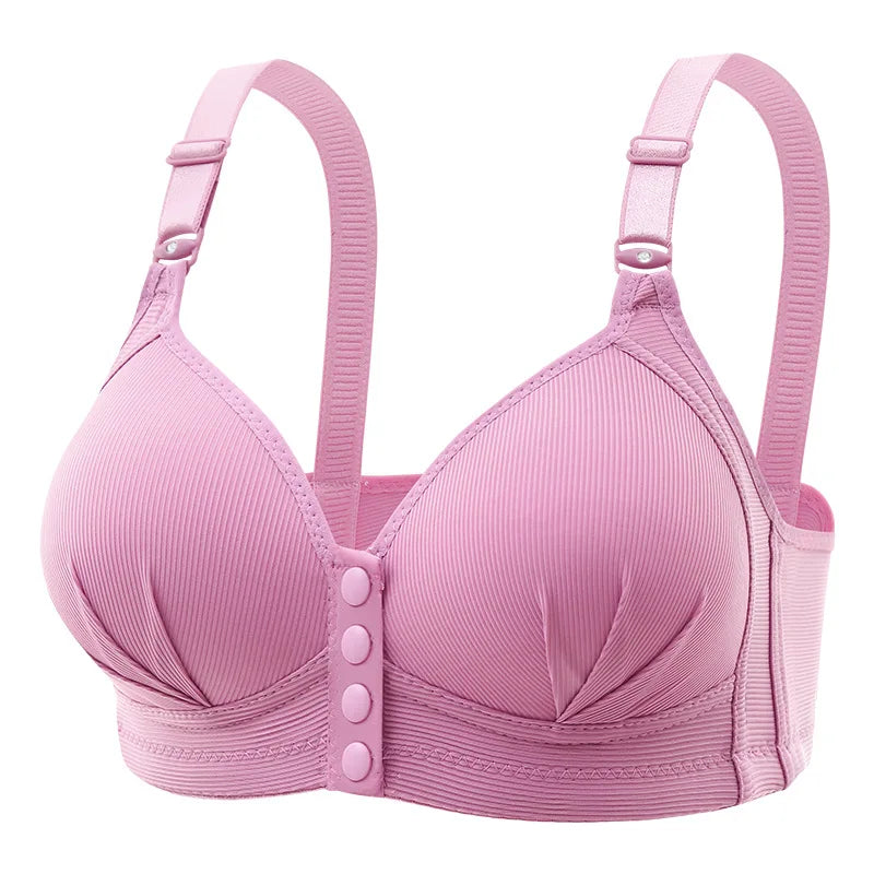 Front-Closure Wire-Free Gathered Bra