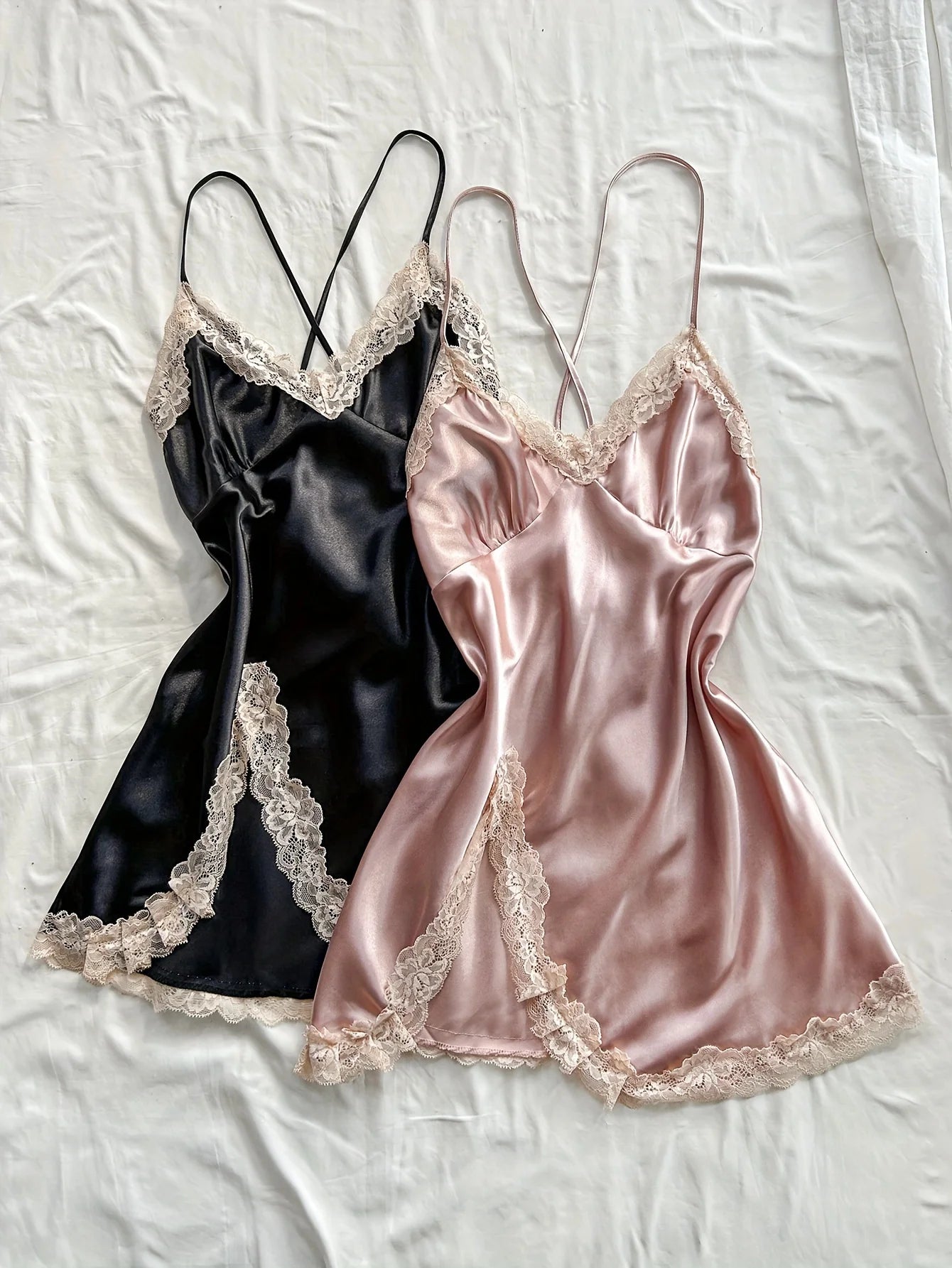 Two-piece lace patchwork women's Nightdress