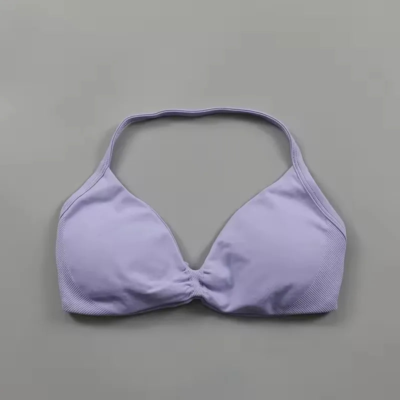 Strappy Halterneck Open-Back Sports Bra