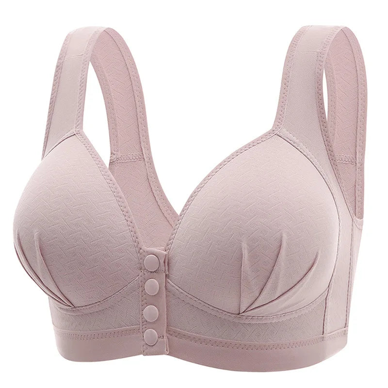 Front-Closure Wire-Free Gathered Bra