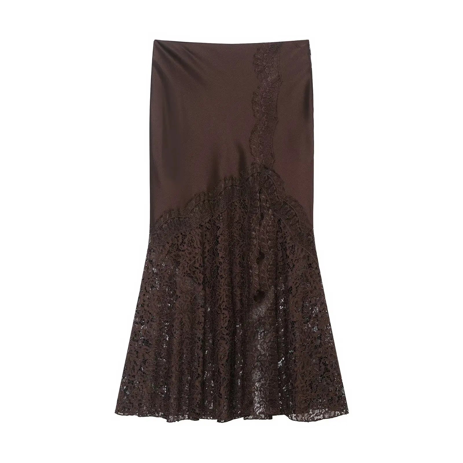 Lace Satin Skirt