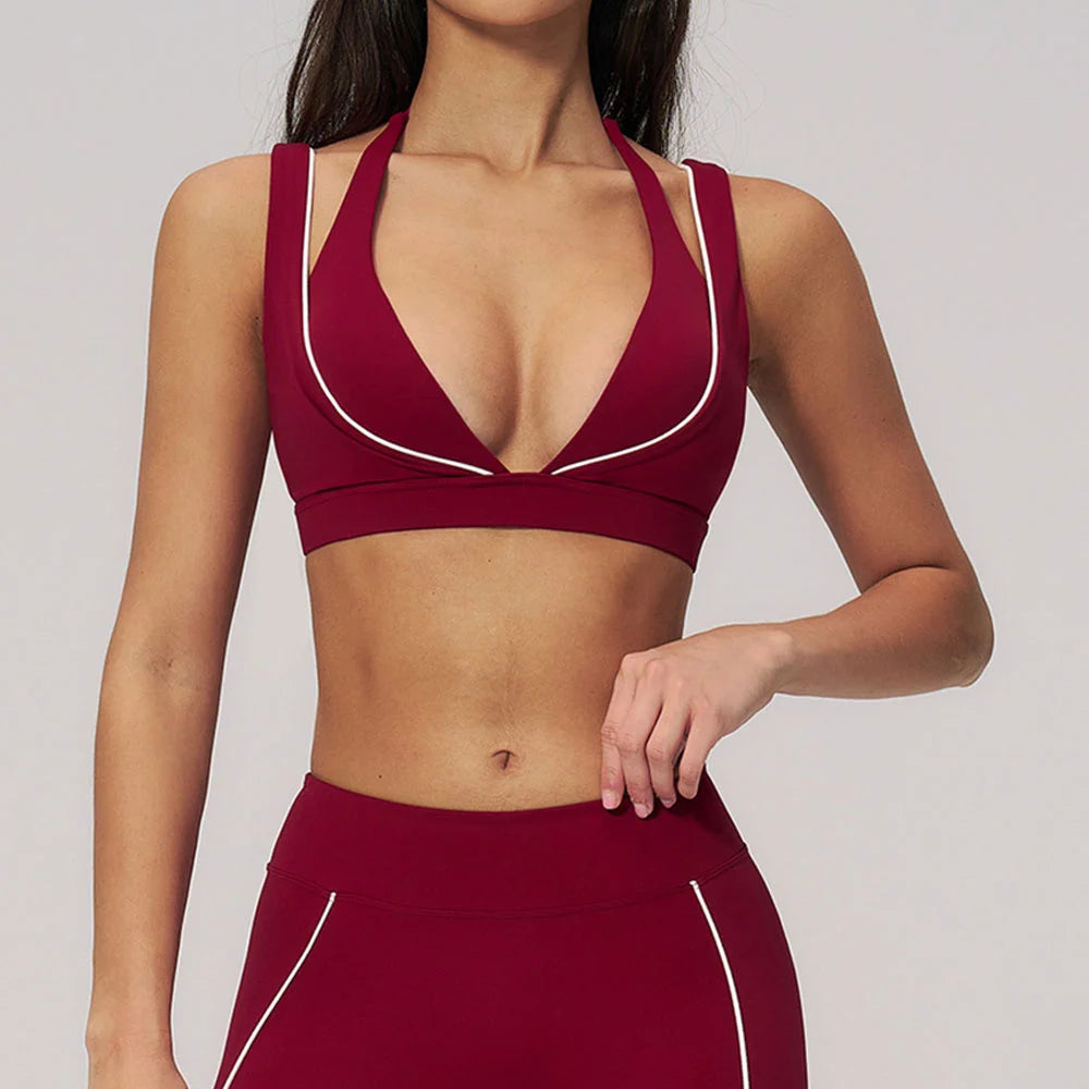 Backless Crop Sports Bra
